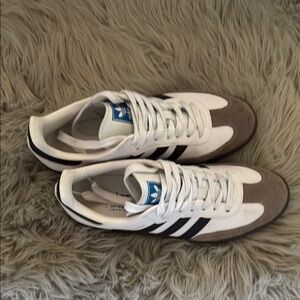 Adidas Men's Samba Navy and White Sneakers